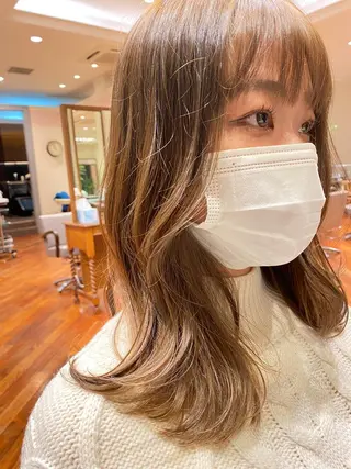 ミディアム レイヤー/グレージュ メンズパーマのヘアスタイル