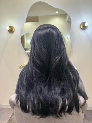 ロング カラー Sugar所属・猪妻 采蘭のヘアスタイル