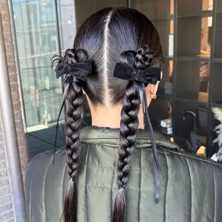 ロング カットモデル/ セット/宮里心香のヘアスタイル