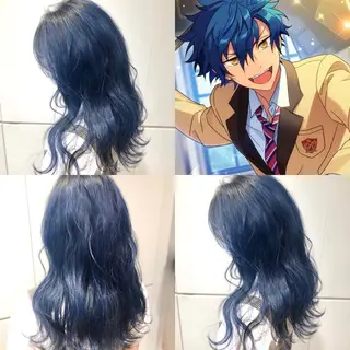 セミロング カラー 推しカラー✨ オタク美容師ユウカのヘアスタイル