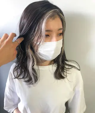 セミロング カラー 森本裕/オーナー/ スパイラルパーマのヘアスタイル