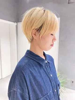 ショート 美髪矯正/艶カラー ボブ/栄/鐘ヶ江純也のヘアスタイル