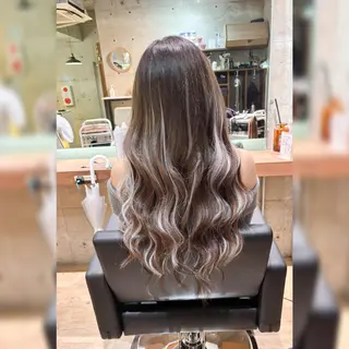 ロング カラー パーマ ヘアアレンジ メンズ キッズ mi🫧ハイトーン/ エクステ特化Linoのヘアスタイル