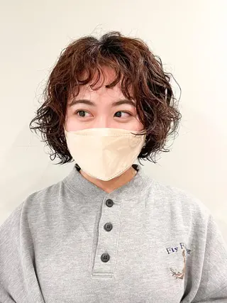 ミディアム パーマ ミディアムパーマ /癖毛パーマのヘアスタイル