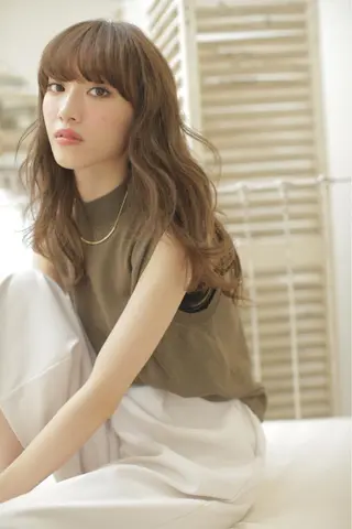 セミロング ロング カラー パーマ la fith所属・rico_by ヘアとアイブロウのヘアスタイル