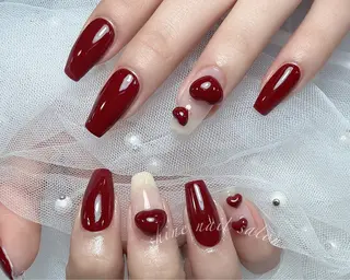 ネイル shineジェル& チップ長さだしのネイルデザイン