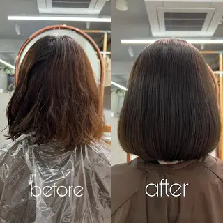 ミディアム カラー ケアブリーチ/ ハイトーン/牧野のヘアスタイル