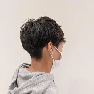 パーマ メンズ 浜田りほ Luxbe 博多バスターミナルのヘアスタイル