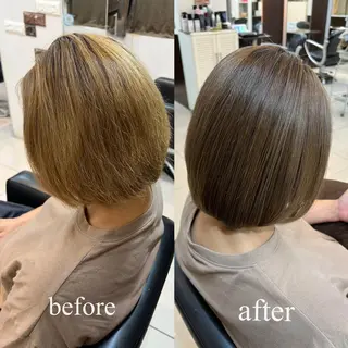 ミディアム 大人女性ぼかし メンズ強化🦙平作のヘアスタイル