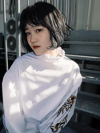 ミディアム カラー レイヤーカット/ パーマ/鎌田実奈歩のヘアスタイル