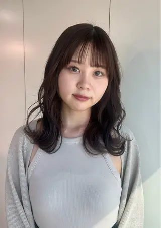 セミロング カラー VISUALIST所属・小倉/レイヤー/ 顔周りカット/naoのヘアスタイル