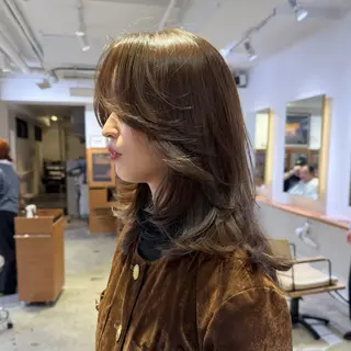 ミディアム カラー ナガミネアリサ/ 学芸大学/海外ヘアのヘアスタイル