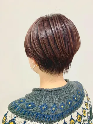 ショート カラー 色白に見える暗髪 梅田・増田のヘアスタイル