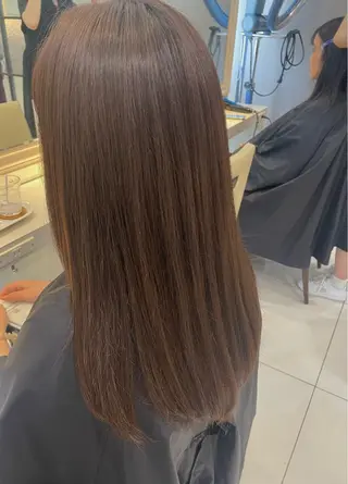 セミロング ちぐさ/暖色/ ワンカラー🤍のヘアスタイル