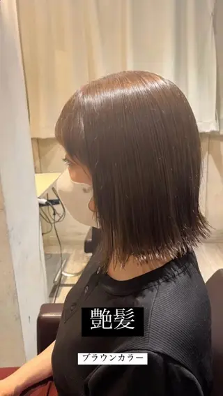 セミロング Hair Make NEWYORK　稲荷町店所属・南部萌🍀美髪矯正 ツヤツヤストレートのヘアスタイル