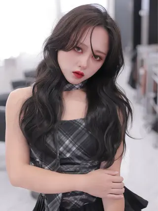 ロング カラー 映える顔周りカット ♥️韓国ヘア"ちぇるのヘアスタイル