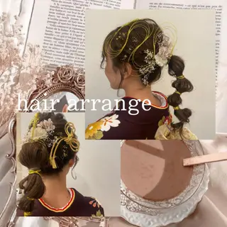 セミロング カラー ヘアアレンジ eN°byyoureshair所属・🎀トップスタイリ スト湯川響🎀のヘアスタイル