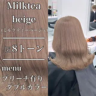 セミロング カラー ヘアアレンジ レイヤー×透明感カラ ーHAYATOのヘアスタイル