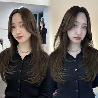 セミロング Zina/タカト/ レイヤー×艶髪✨️のヘアスタイル