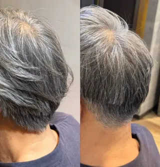 ショート メンズ 🌙透明感カラー／ 丁寧施術｜松本のヘアスタイル