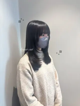 セミロング 髪質改善カラー ブラウン🤎YUMEのヘアスタイル