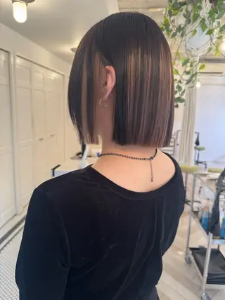 カラー ブリーチカラー🎀 韓国風/寺門美優のヘアスタイル