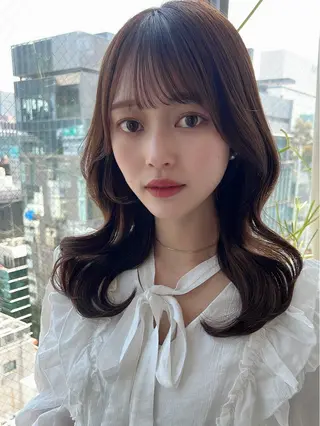 ミディアム 撮影カットモデル募集 前髪、顔周り/徳永のヘアスタイル