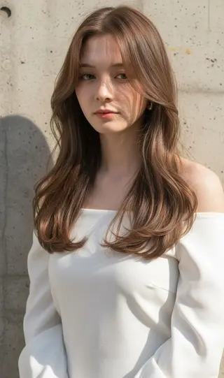 ロング パーマ カラー さく/髪質改善× 縮毛矯正/町田のヘアスタイル