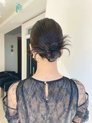 セミロング 鎌倉/アレンジ/暗髪 /髪質改善/ ユキミのヘアスタイル