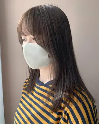 セミロング カラー hub hair レイヤー/透明感のヘアスタイル