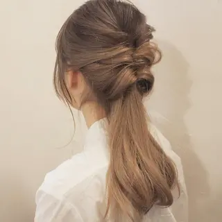 ヘアアレンジ Click所属・クニモトハルナ ボブ/柔らかカラーのヘアスタイル