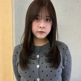 セミロング カラー 韓国レイヤー/暖色 カラー/KOTONEのヘアスタイル