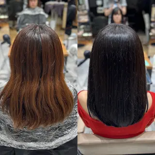 セミロング カラー 新宿透明感カラー 髪質改善/吉川怜奈のヘアスタイル