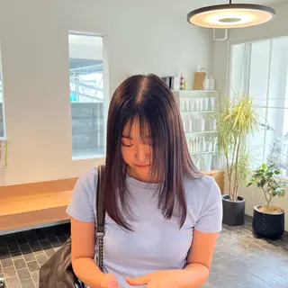 ロング ワタナベ モカ🦢ダブルカラーのヘアスタイル