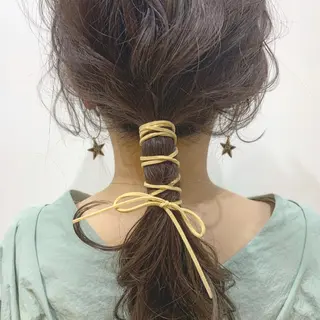 ロング カラー ヘアアレンジ 似合わせ＋韓国カット ニシヤマ　マイのヘアスタイル