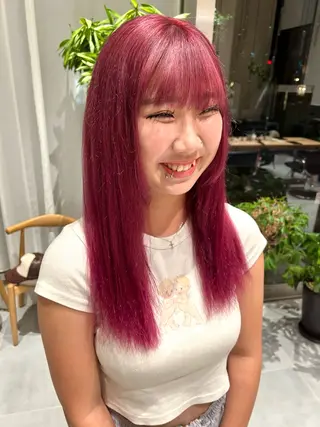 ロング カラー 風香🪼レイヤー カット/艶カラーのヘアスタイル