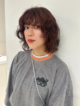 ミディアム カラー パーマ にった みずきのヘアスタイル