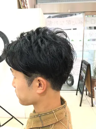 ショート メンズ 髪質改善× ハイライト溝江のヘアスタイル