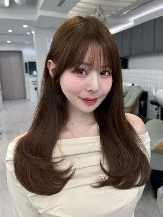 セミロング 映える顔まわり/前髪 特化 💗 ユキマのヘアスタイル