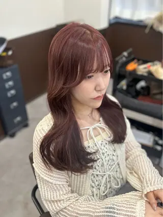 セミロング カラー 韓国×髪質改善カラー 💎hinaのヘアスタイル