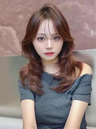 セミロング 透明感ヘアカラー chiharuのヘアスタイル