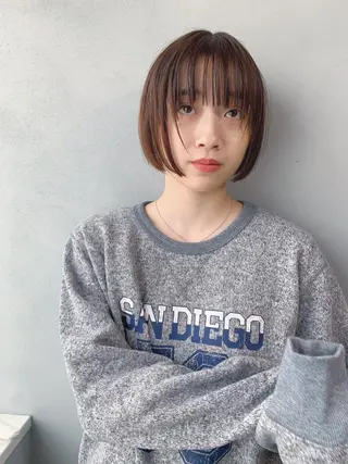 ショート カラー ボブパーマコテ巻き風 パーマNo1深江秀平のヘアスタイル