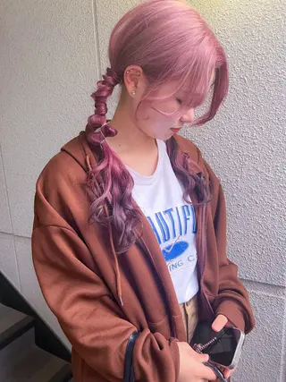 ロング カラー ヘアアレンジ カラーパティシエ facce🌼ikoのヘアスタイル