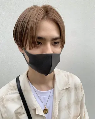 メンズ ブリーチ/ウルフ ハッシュカット/石山のヘアスタイル