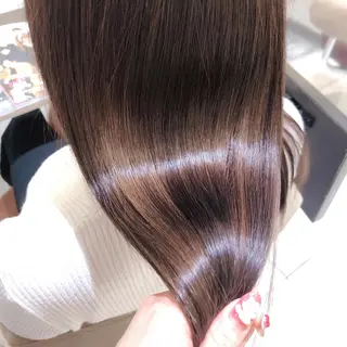 ロング 三箇島陽香/髪質改善 クロスパーマ縮毛矯正のヘアスタイル