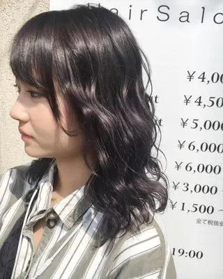 セミロング カラー 永井 大希のヘアスタイル