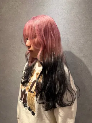 ロング カラー ハイトーン/ウルフ/ レイヤー/Asukaのヘアスタイル