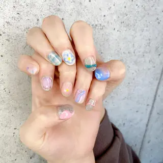 ミディアム カラー パーマ ヘアアレンジ メンズ キッズ ネイル マツエク・マツパ Salon Ｋのネイルデザイン