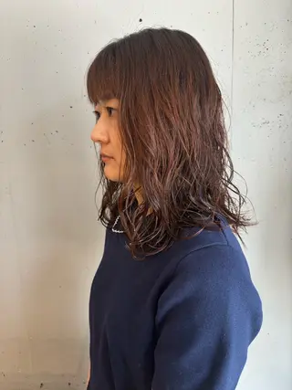 ミディアム パーマ まるやま ゆいかのヘアスタイル