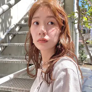 セミロング カラー パーマ ヘアアレンジ 【ダメージレス施術】 【透明感】北村 拓也のヘアスタイル